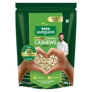 Tata Sampann Pure Cashews Whole/Kaju, 200g, Nutritious & Delicious, Premium Kaju nuts, Rich in Protein, Magnesium & Phosphorus, Deluxe Size & Crunchy Nuts