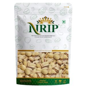 NRIP Premium California Roasted & Salted Pistachios 200 g | Pista Dry Fruit | Tasty & Healthy | High in Protein & Dietary Fiber | Gluten Free & Low Calorie Nuts