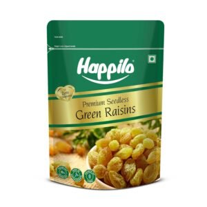 Happilo Premium Seedless Green Raisins 500g | Quality Kishmish/Kismis | Dry Fruits, Healthy Snacks | Rich in Iron & Vitamin B | Antioxidant Rich | Healthy Dry Fruit Snack