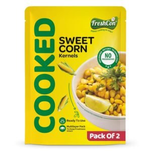 FRESHCON Cooked Sweetcorn Kernels | Boiled Ready to Eat Corn | Ideal for Soups, Salads, Chaat | Nutritious & Healthy Food | Americal Sweet Corn Kernals 560gm | 280gm each | Pack of 2
