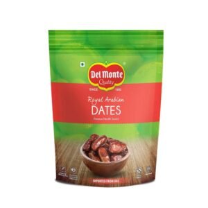 Del Monte Royal Arabian Dates 500g |Premium Khalas Dates| Rich in Fibre | Natural and Sweet | UAE Imported | Dried Fruit | Healthy Snack