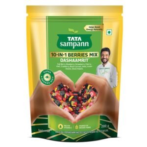 Tata Sampann 10-In-1 Berries Mix - Dashaamrit, Includes Goji Berry, Blueberry, Strawberry, Cherry, Kiwi, Cranberry, Black Currant, Amla, Green Raisins, Black Raisins, Source of Dietary Fibre, Rich in Vitamin C, Chef Ranveer Brar’s Choice, 200g