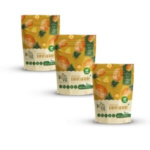 Bonvie Freeze-Dried Fruits Pineapple No Preservatives No Added Sugar Dry Frozen Healthy Snacks 100% Natural Vegan Gluten-Free Snack for Kids and Adults Pack of 3