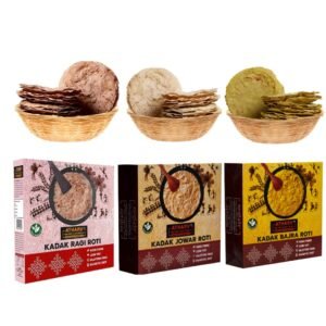 ATHARV COMBO KHADAK ROTI I JOWAR ROTI I RAAGI ROTI I BHAJRA ROTI Ready to Eat I (Pack of 3-10 Pc Each Box) I 800 Gram I100% Organic & Natural Ingredient