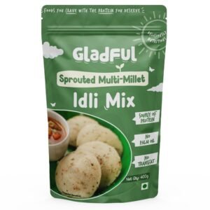 Gladful Multi Millet Idli Mix - No Palm Oil, No Transfat, Premium Instant Millet Idli Mix High Fiber, Instant Plant Protein Healthy Breakfast - Pack of 1-400g