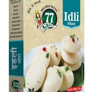 DOUBLE SEVEN 77 GREEN Instant Mix Idli Flour, Ready to Cook Snacks Easy to Make Soft & Delicious Healthy Breakfast for Kids & Adults (Idli Flour 200g)
