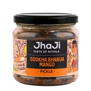 JhaJi Store Aam ka Sookha Bharua Achar | Dry Stuffed Mango Pickle, Bihari Style | Homemade, Sun-Dried, Tangy & Salty | With Little Oil & Bold Masala | 250g Plastic Jar